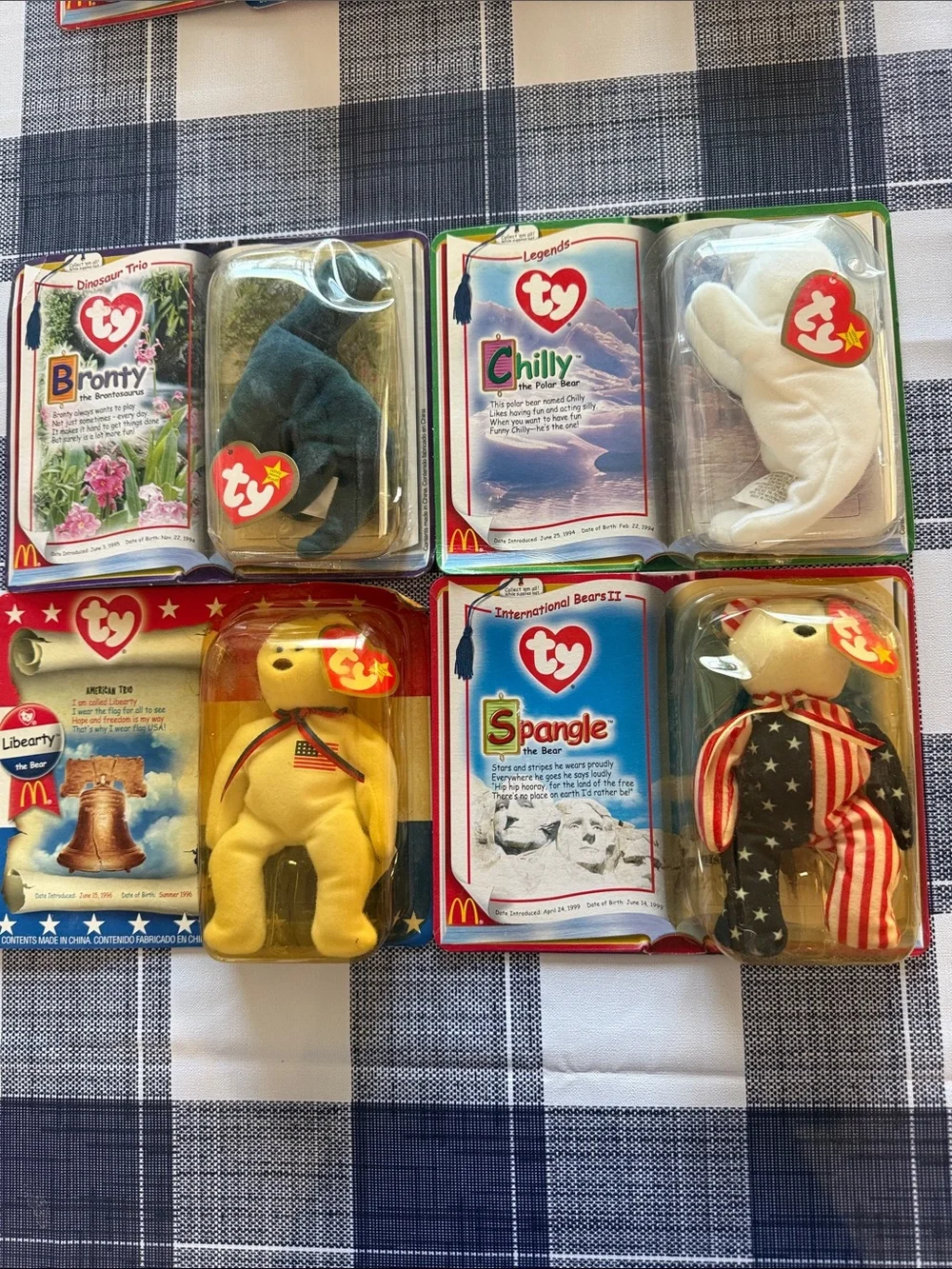 Ty Beanie Baby Assorted Plush Set — Blue, Red, Yellow, White, Brown, Green Lot